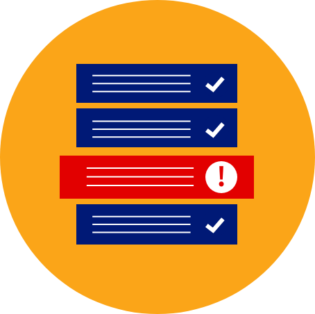 問題発生箇所が一目でわかるUI